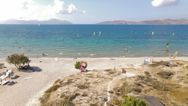 The spot from the air - Marmari Windsurfing Center